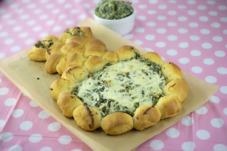Bunny-Shaped Crescent Roll Spinach Dip