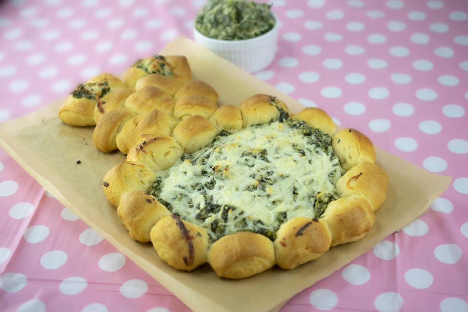 Bunny-Shaped Crescent Roll Spinach Dip
