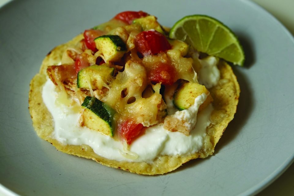 Chicken and Zucchini Tostadas