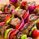 Ribeye, Tomato, and Mushroom Skewers