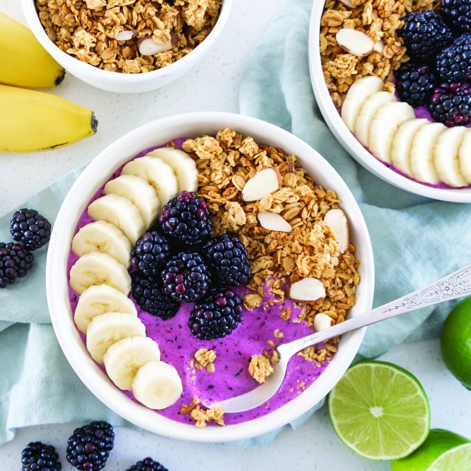 Berry-Lime Banana Smoothie Bowl with Granola