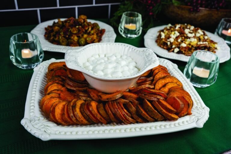 Marshmallow-Drizzled Roasted Sweet Potatoes